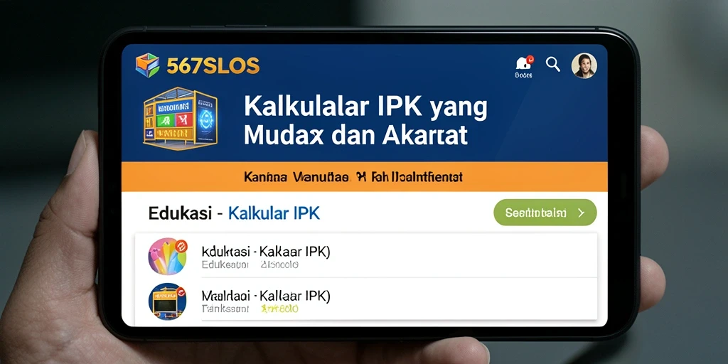 Screenshot 567SLOTS menampilkan antarmuka Kalkulator IPK yang intuitif.