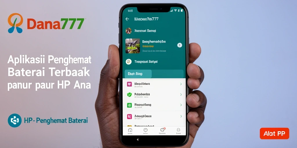 Screenshot antarmuka DANA777 yang menampilkan fitur penghemat baterai.