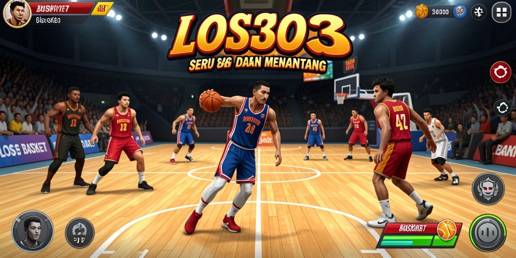 Antarmuka permainan Basket yang menarik dan interaktif.