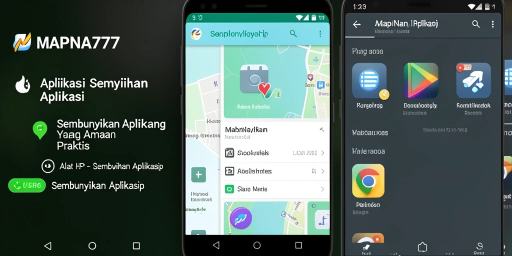 Antarmuka pengguna MAPNA777 untuk menyembunyikan aplikasi dengan mudah.