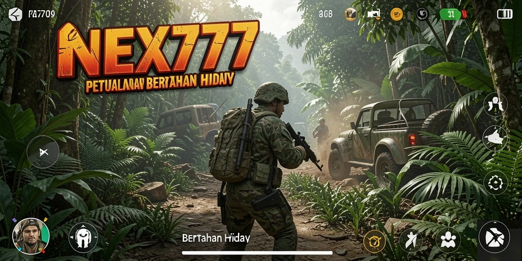 Tampilan antarmuka NEX777 dalam permainan bertahan hidup yang menarik.