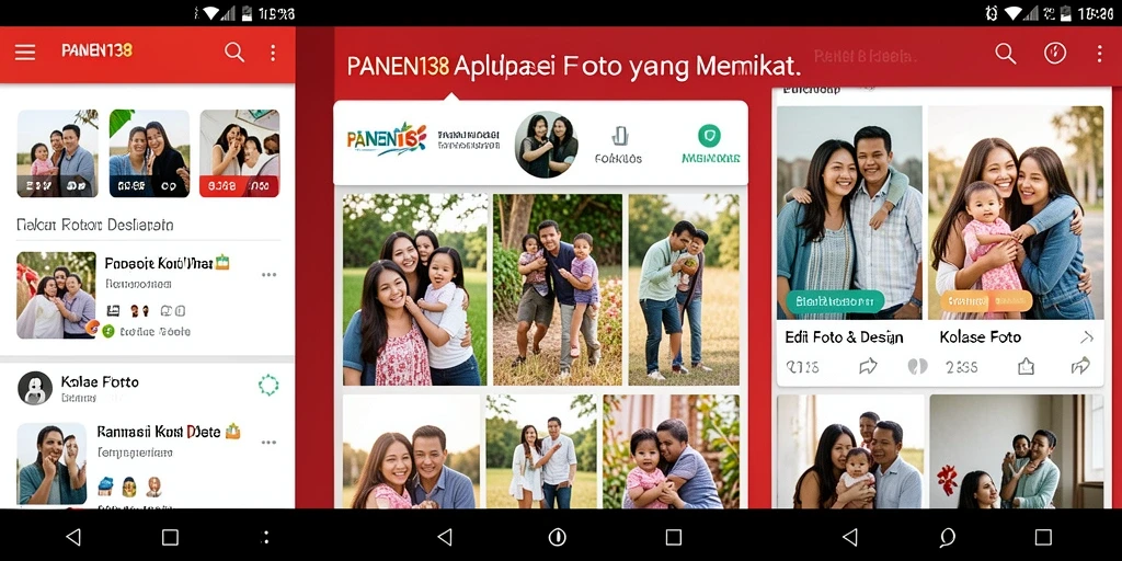 Tampilan antarmuka <strong>PANEN138</strong> yang sederhana dan intuitif untuk kolase foto.
