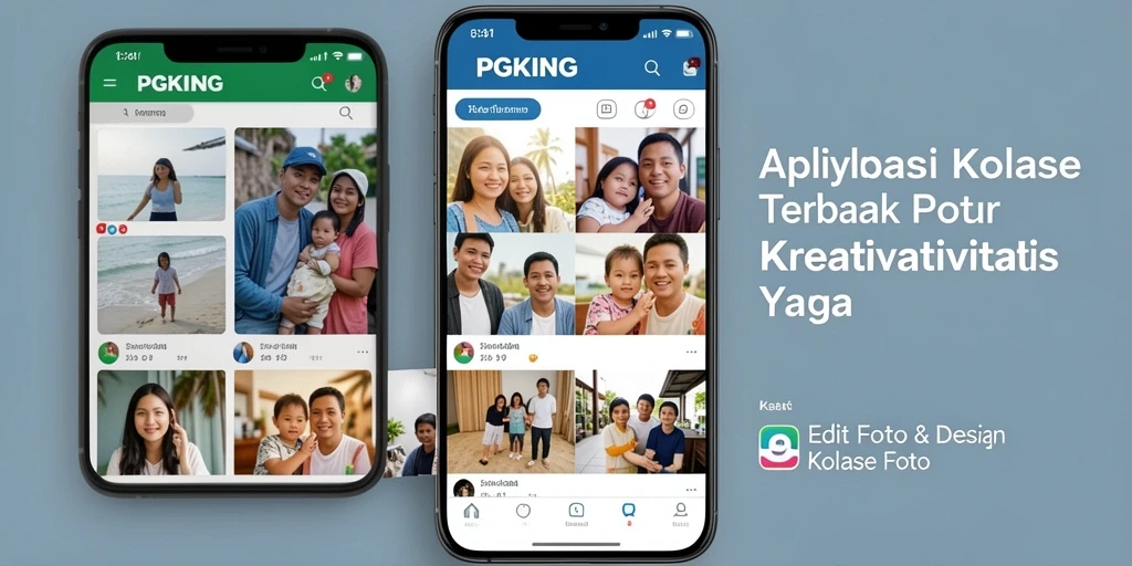 Tampilan antarmuka PGKING saat membuat kolase foto yang kreatif.