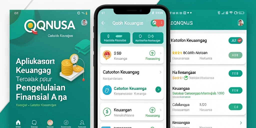 Antarmuka QQNUSA yang menarik dan fungsional untuk Catatan Keuangan.