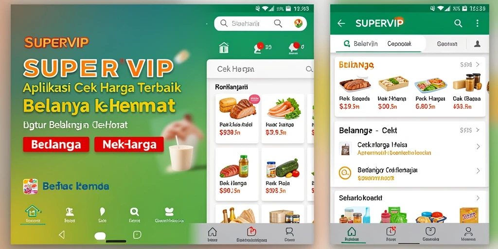 Antarmuka aplikasi SUPERVIP yang menampilkan berbagai pilihan harga.