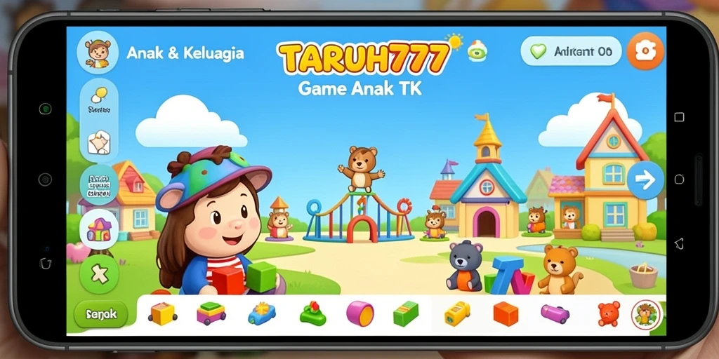 Tampilan antarmuka TARUH777 yang ceria dan menarik untuk anak-anak.